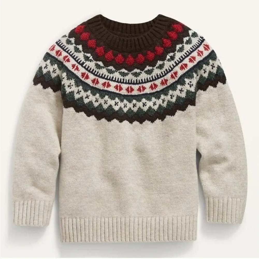 NEW! Old Navy - Unisex Fair Isle Raglan-Sleeve Sweater for Toddler - Size 4T